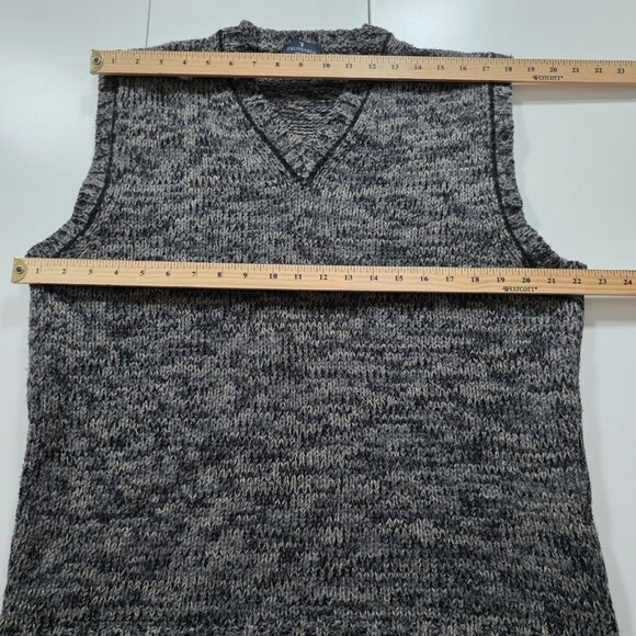 Trussardi Sport Knit Vest Mens M/L Marled V Neck Made In Italy Wool Blend Vtg - Picture 4 of 12